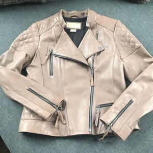 Michael Kors leather moto jacket Large